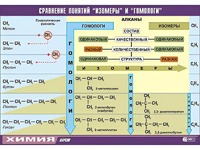 Таблица демонстрационная "Сравнение понятий изомер и гомолог" (винил 70x100) - fgospostavki.ru - Минусинск