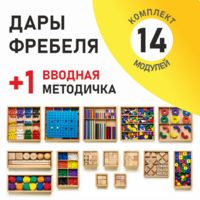 Игровой набор Дары Фребеля 14 модулей с методическим пособием (1 книга) - fgospostavki.ru - Минусинск