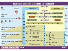 Таблица демонстрационная "Сравнение понятий изомер и гомолог" (винил 70x100) - fgospostavki.ru - Минусинск