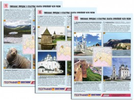 Комплект таблиц по географии "Уникальные объекты Европейской части России" раздаточные (цветные, ламинированные, А4, 12 штук) - fgospostavki.ru - Минусинск